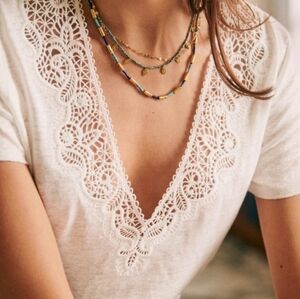 Sezane Mina T-shirt in Ecru xs